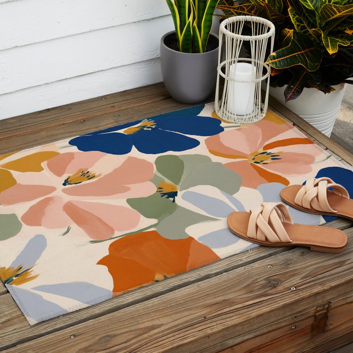 Soft Abstract Floral Garden I Outdoor Rug Gallery Image 2