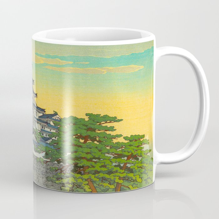 Kawase Hasui Vintage Japanese Woodblock Print Himeji Castle Coffee Mug Gallery Image 1