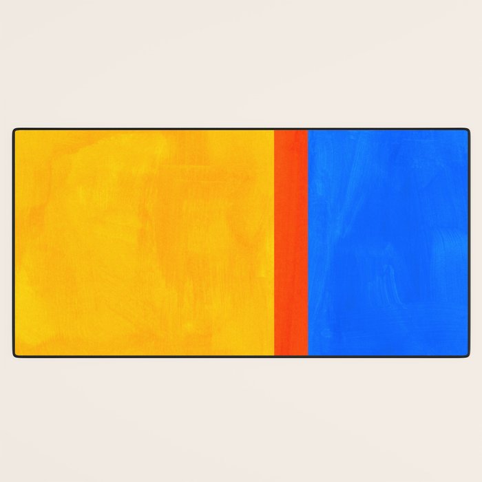 Neon Sunshine Blue Yellow Orange Colorfield Desk Mat Gallery Image 3