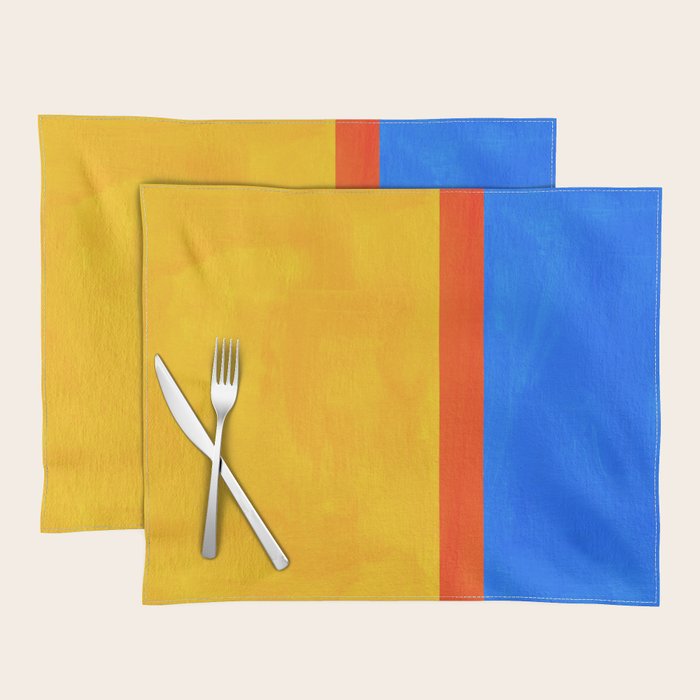 Neon Sunshine Blue Yellow Orange Colorfield Placemat Gallery Image 1