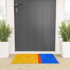 Neon Sunshine Blue Yellow Orange Colorfield Welcome Mat Gallery Image 3