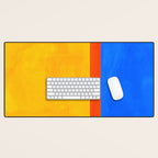 Neon Sunshine Blue Yellow Orange Colorfield Desk Mat Gallery Image 1