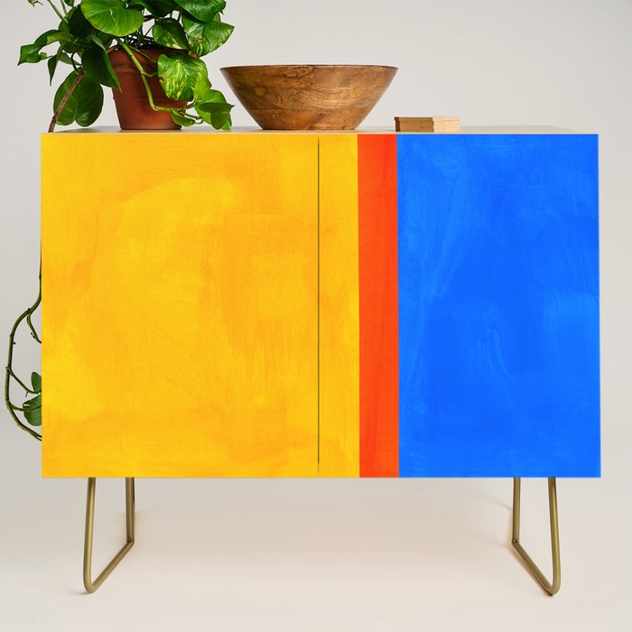 Neon Sunshine Blue Yellow Orange Colorfield Credenza Gallery Image 1