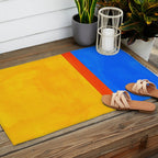 Neon Sunshine Blue Yellow Orange Colorfield Outdoor Rug Gallery Image 2