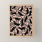 Curious Black Cats on Peachy Pink Mini Art Print Gallery Image 1