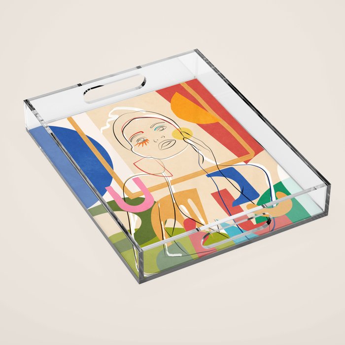 Abstract Woman 09 Acrylic Tray Gallery Image 1
