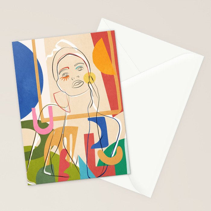 Abstract Woman 09 Stationery Card Gallery Image 2
