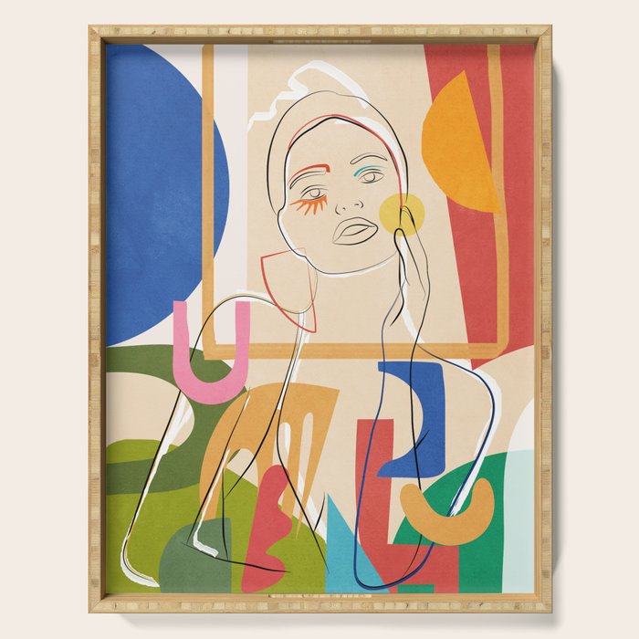 Abstract Woman 09 Serving Tray Gallery Image 1