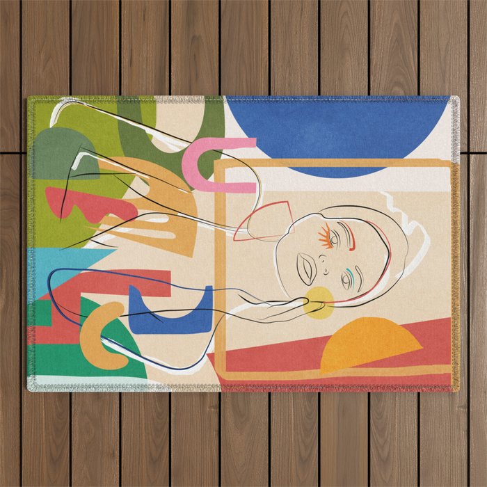 Abstract Woman 09 Outdoor Rug Gallery Image 1