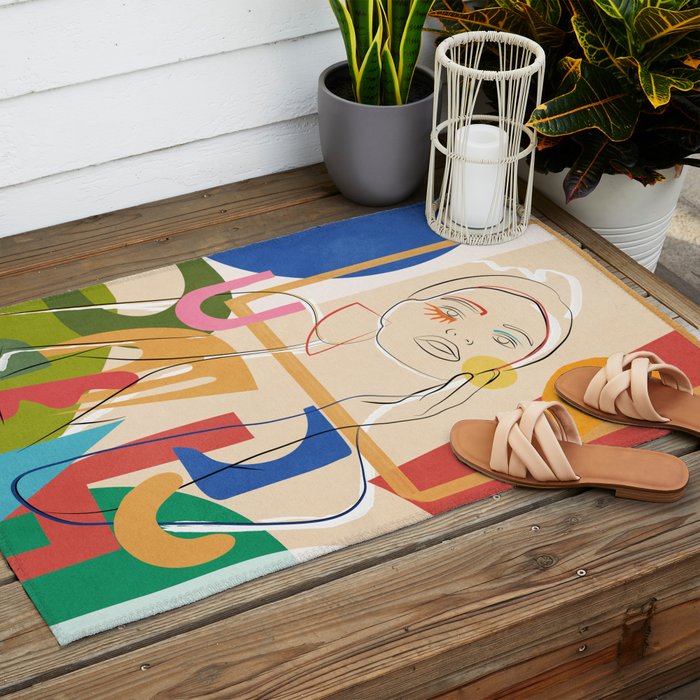Abstract Woman 09 Outdoor Rug Gallery Image 2