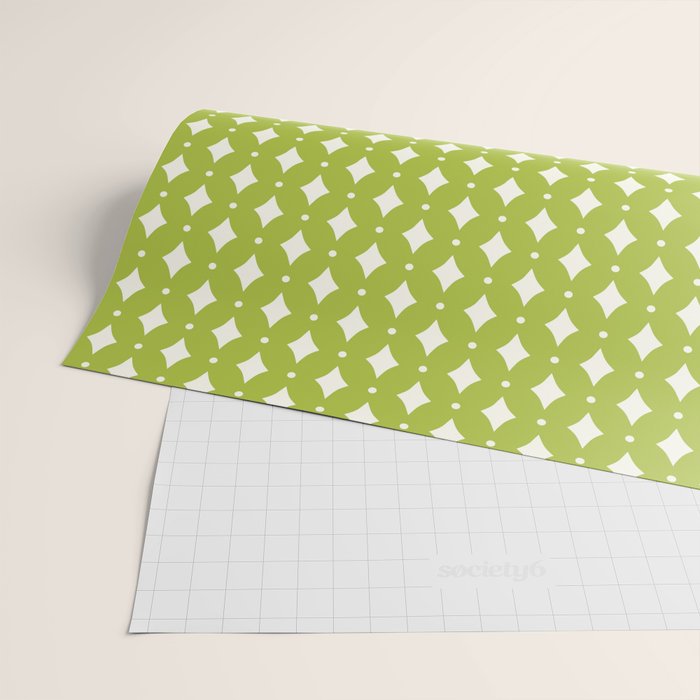 Vintage Stars XVIII Chartreuse Green Wrapping Paper Gallery Image 2