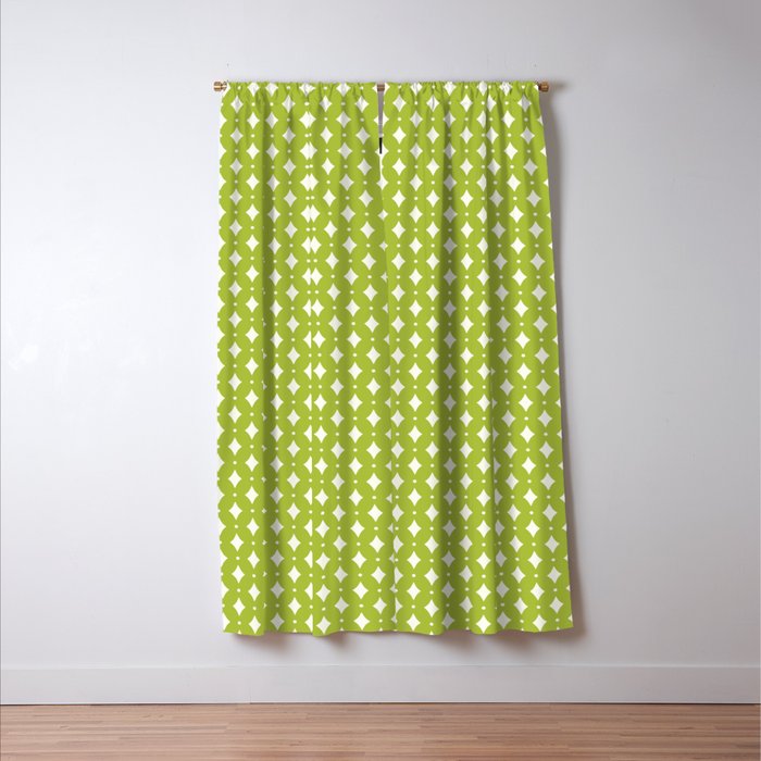 Vintage Stars XVIII Chartreuse Green Window Curtain Gallery Image 3