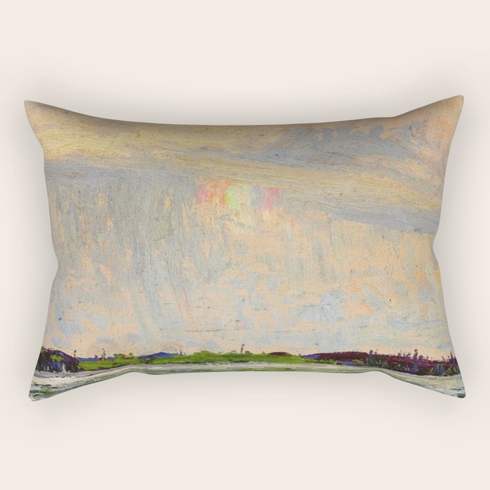 Tom Thomson Misty Sky c. 1913-1914 Canadian Landscape Artist Rectangular Pillow Gallery Image 1