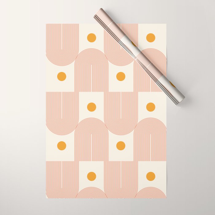 Abstraction_SUN_DOUBLE_LINE_POP_ART_Minimalism_001C Wrapping Paper Gallery Image 1