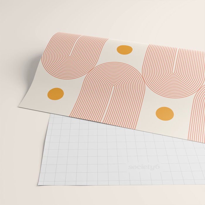 Abstraction_SUN_DOUBLE_LINE_POP_ART_Minimalism_001C Wrapping Paper Gallery Image 2
