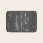 Bass Guitar Patent - Bass Guitarist Art - Black Chalkboard Bath Mat Gallery Image 1