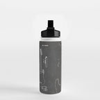 Bass Guitar Patent - Bass Guitarist Art - Black Chalkboard Water Bottle Gallery Image 2