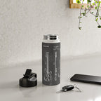 Bass Guitar Patent - Bass Guitarist Art - Black Chalkboard Water Bottle Gallery Image 4