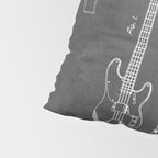 Bass Guitar Patent - Bass Guitarist Art - Black Chalkboard Pillow Sham Gallery Image 4