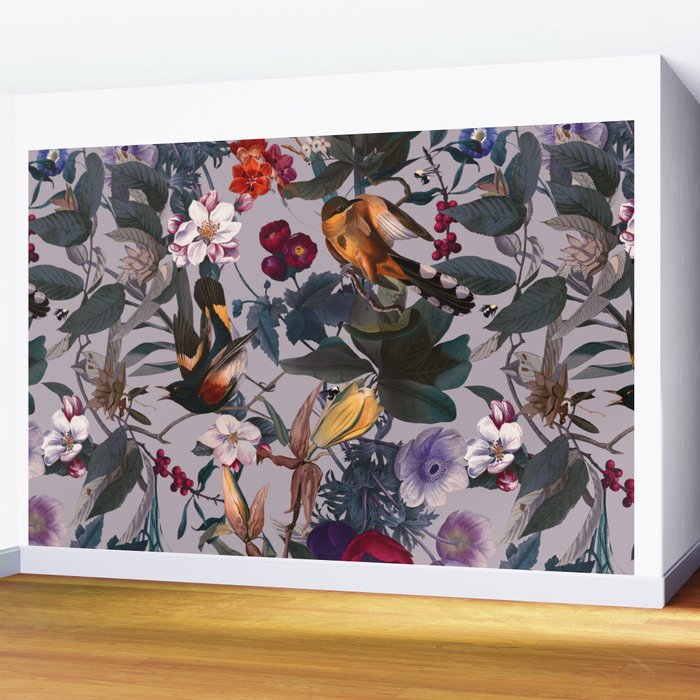 Floral and Birds XL Wall Mural Gallery Image 2