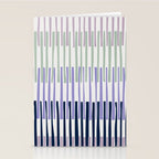Block print geometrics stripes lilac blue Stationery Card Gallery Image 2