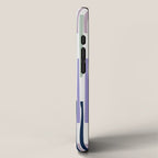 Block print geometrics stripes lilac blue iPhone Case Gallery Image 2