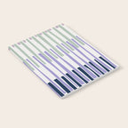 Block print geometrics stripes lilac blue Notebook Gallery Image 2