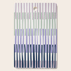 Block print geometrics stripes lilac blue Cutting Board Gallery Image 1