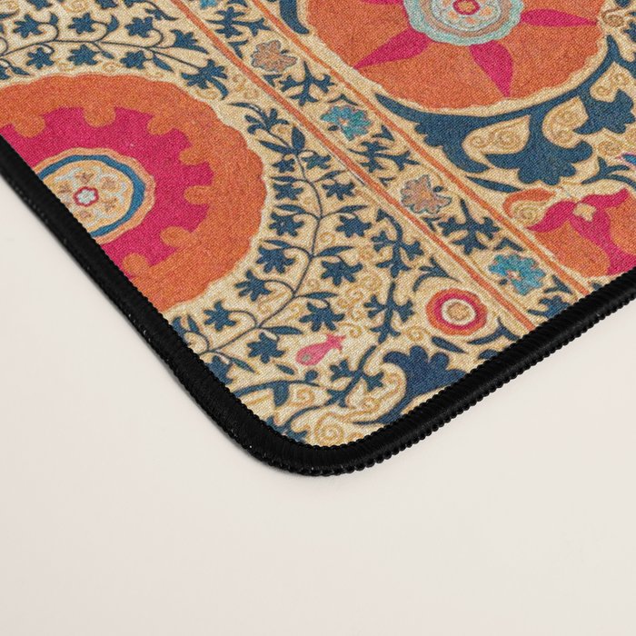 Vintage Persian Tribal Tiled Pattern Print Boho Orange Pink Blue Desk Mat Gallery Image 4