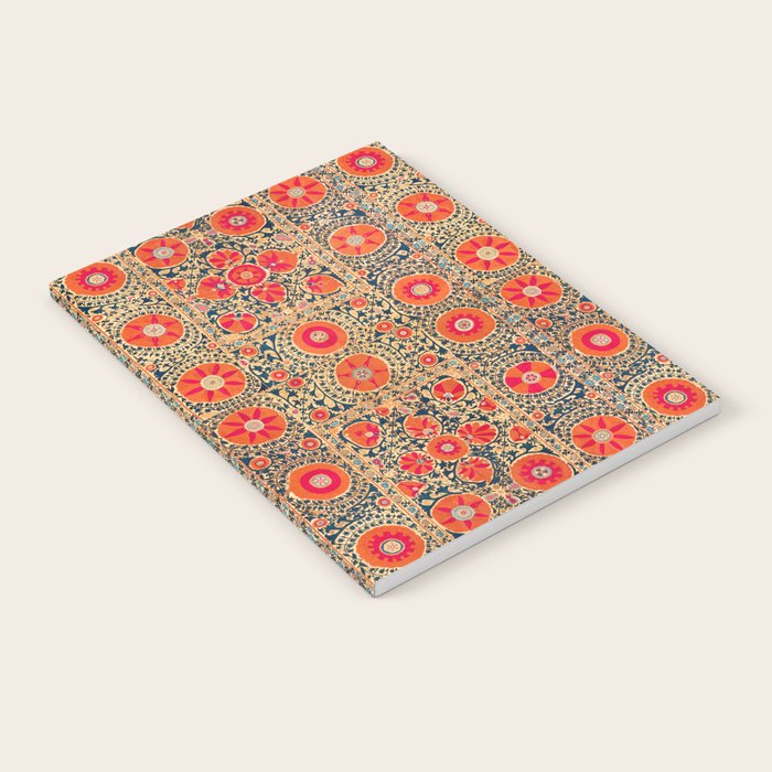 Vintage Persian Tribal Tiled Pattern Print Boho Orange Pink Blue Notebook Gallery Image 1