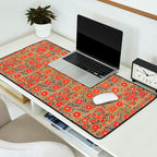Vintage Persian Tribal Tiled Pattern Print Boho Orange Pink Blue Desk Mat Gallery Image 2