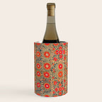 Vintage Persian Tribal Tiled Pattern Print Boho Orange Pink Blue Wine Chiller Gallery Image 2