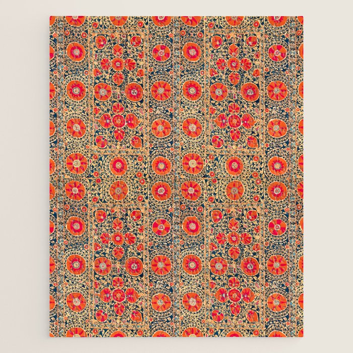 Vintage Persian Tribal Tiled Pattern Print Boho Orange Pink Blue Jigsaw Puzzle Gallery Image 1