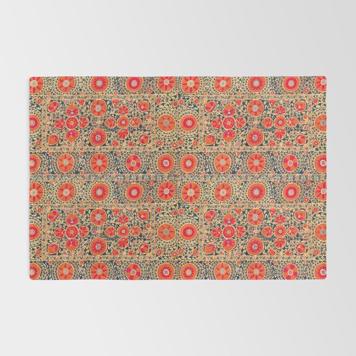 Vintage Persian Tribal Tiled Pattern Print Boho Orange Pink Blue Rug Gallery Image 2