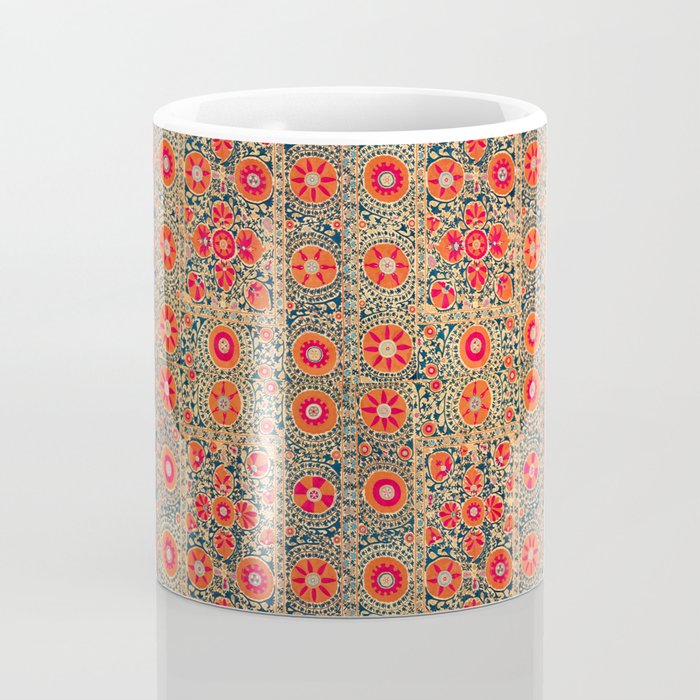 Vintage Persian Tribal Tiled Pattern Print Boho Orange Pink Blue Coffee Mug Gallery Image 4