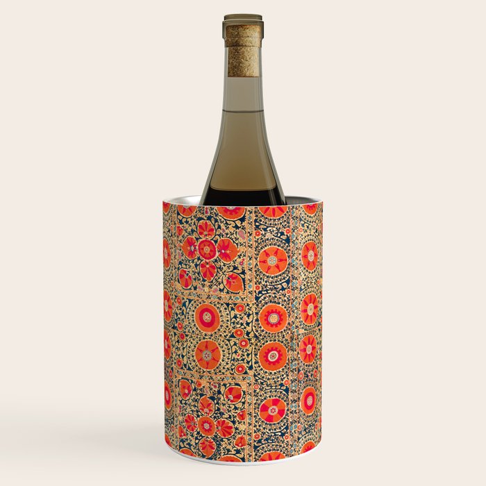 Vintage Persian Tribal Tiled Pattern Print Boho Orange Pink Blue Wine Chiller Gallery Image 3