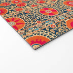 Vintage Persian Tribal Tiled Pattern Print Boho Orange Pink Blue Welcome Mat Gallery Image 2