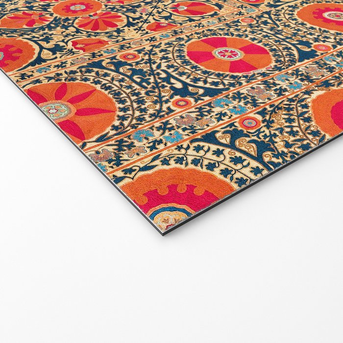 Vintage Persian Tribal Tiled Pattern Print Boho Orange Pink Blue Welcome Mat Gallery Image 2
