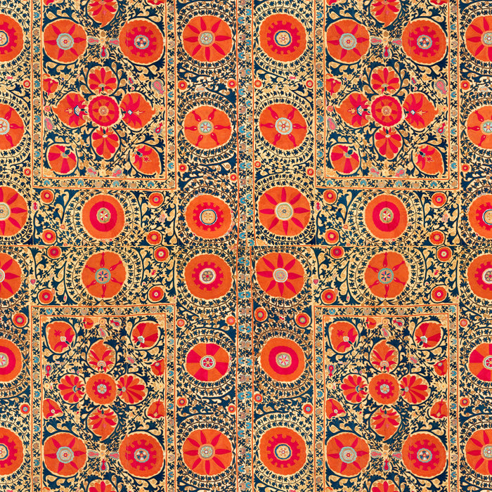 Vintage Persian Tribal Tiled Pattern Print Boho Orange Pink Blue Coffee Mug Gallery Image 2