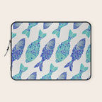 Indonesian Fish Duo - Navy & Turquoise Palette Laptop Sleeve Gallery Image 1