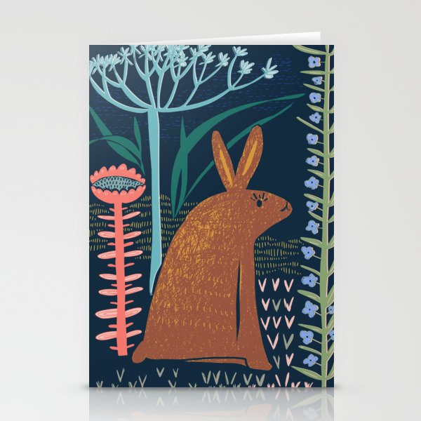 Block print bunny Stationery Card Gallery Image 2
