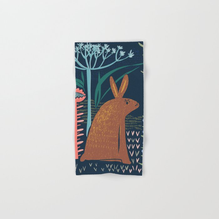 Block print bunny Bath Towel Gallery Image 1