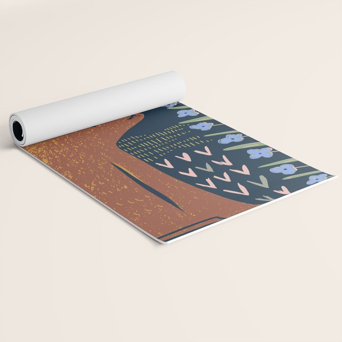 Block print bunny Yoga Mat Gallery Image 2