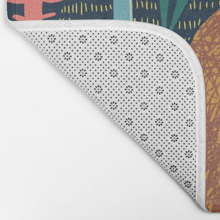 Block print bunny Bath Mat Gallery Image 2