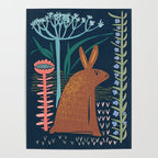 Block print bunny Poster Gallery Image 4