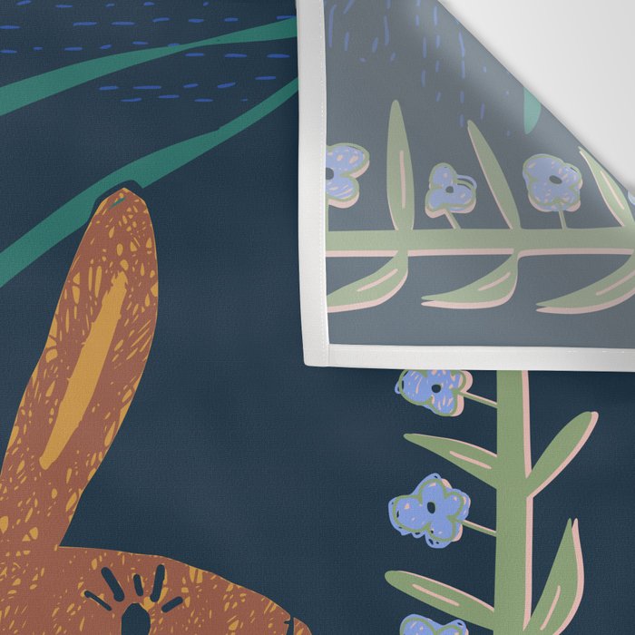 Block print bunny Wall Tapestry Gallery Image 3