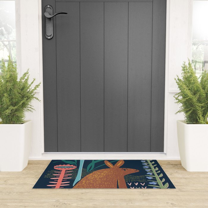 Block print bunny Welcome Mat Gallery Image 3