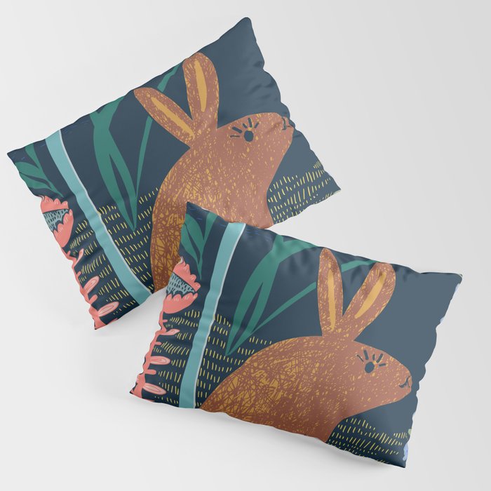 Block print bunny Pillow Sham Gallery Image 3