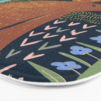 Block print bunny Bath Mat Gallery Image 3