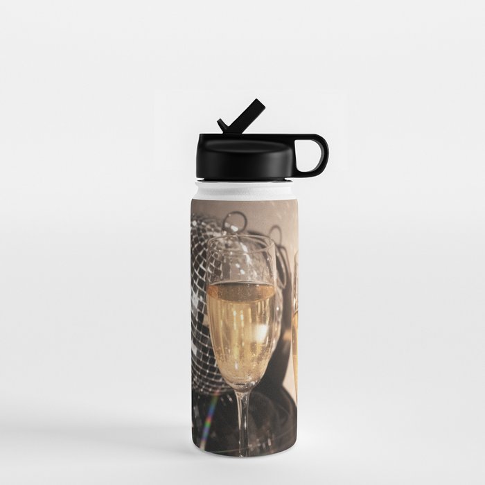 Disco Glam Champagne Dreams Shimmering Reflections  Water Bottle Gallery Image 1